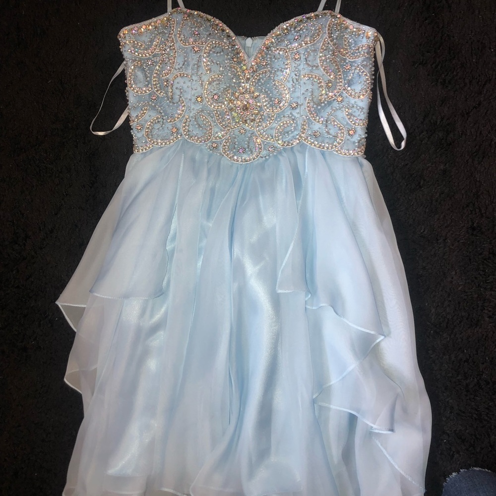 DAVE & JOHNNY blue prom dress